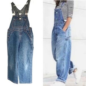 Vintage Calvin Klein Jeans 90’s Wide Leg Bib Overalls Carpenter Style
